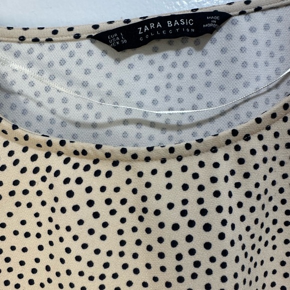 Zara Cream and Black Polka Dot Blouse - Picture 3 of 10